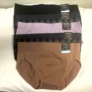 5 PAIRS, 4 HIPSTERS, ONE HIGH CUT, NEW MODERN PANTIES